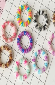 7 Colors Fabric Telephone Wire Hair Band Gradient Mermaid Glitter Ponytail Holder Elastic Phone Cord Line Hair Tie Hair Accessorie9066475