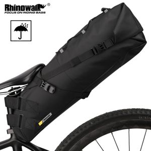 Rhinowalkバイクサドルバッグ防水MTBロード自転車13L大容量サイクリングバッグフォルーベテールリアバッグトランクアクセサリー240531