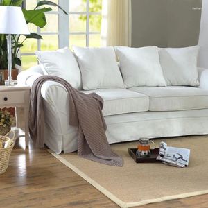 Mattor Anpassningsbara rand Pure Natural Grass Weaving American Style Rectangle Living Room SOFA SACEBORD SISAL Mattan