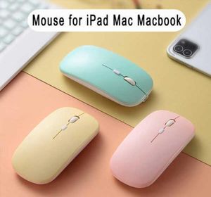 Mice Tablet laptop wireless mouse RGB rechargeable peripheral with Bluetooth mute led for PC games Ergonomic7605218