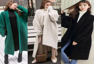 Women039s Wool Blends Teddy Bear Long Coat Ladies Vintage Faux Fur Cardigan Outwear Thick Warm Soft Solid Loose Soft Autumn 2025531934
