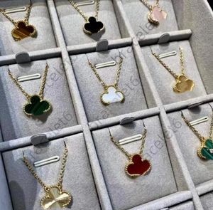 Women designer necklace luxury four leaf clover necklace mother of pearl diamond pendants stainless steel chain plated gold choker necklace High Quality Jewelry