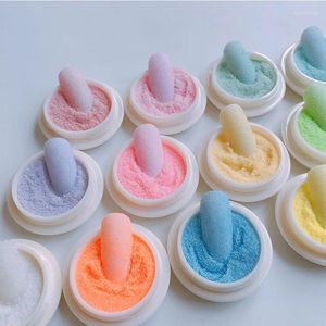 Tırnak parıltısı 12Jar/Set Yün Şeker Toz Şeker Ceket Efekti Manikür için Krom Pigment Tozu DIY Parlak Kum