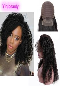 Brazilian Unprocessed Human Hair Remy 13X4 Lace Front Wigs 1030inch Kinky Curly Natural Color Wigs Pre Plucked Adjustable Band71598486159