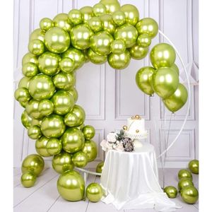 65st Metallic Lime Balloonhelium Gloss Chrome Neon Green Balloon Födelsedagsexamen Anniversary Party Decoration