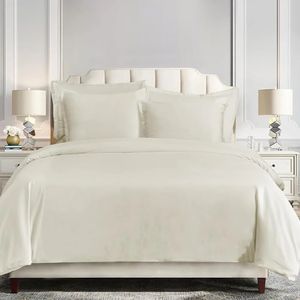 3 Piece Super King Duvet Cover Set Cream Velvet Bedding Classic Modern Rustic Bed 1 and 2 Pillow Shams 240521