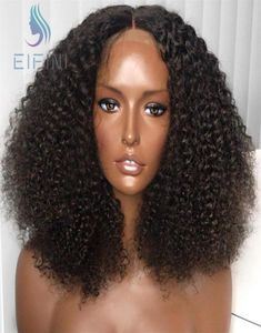 Curly Short Bob spetsstängning peruker 13x4 spets främre mänskliga hår peruker brasilianska afro kinky lockigt bob peruk för svarta kvinnor före plockad8255280