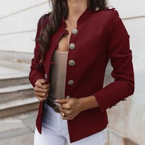 Women's Suits Blazers Suits Jacket Long Sleeve Office Lady Blazer Pure Color Slim-fitting Suits Coat z240531