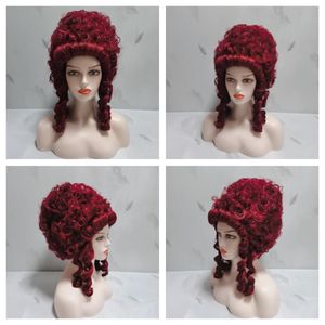 Cosplay wig Halloween wig Costume model wig Curly wig Deep red Cipoa
