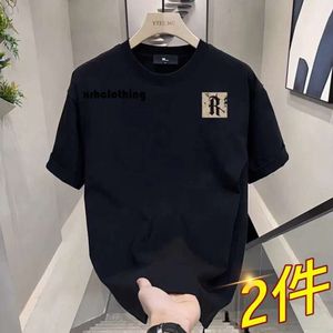 t shirt men Cool short for men's 2024 summer new round neck trendy T-shirt loose casual half sleeved