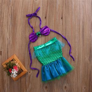 Emmababy Fashion Toddler Mermaid Girl Princess Dresses Comfort Party Cosplay Costume Girls Outfits Dropship L2405 L2405