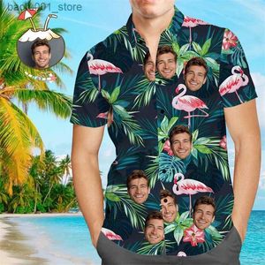 Men's Polos Unisex Hawaiian shirt custom fun 3D Diy printed button up shirt short/long sleeved Hawaiian shirt top European size 6xl Q240530