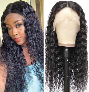 13X6 Deep Wave Lace Frontal Human Hair Wigs 250 Density Brazilian Deep Curly Hair Wig 30inch Lace Front Wig For Women4386579