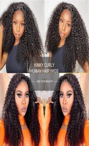 Whole Brazilian Virgin Human Hair Kinky Curly Lace Front Wig With Baby have5605307