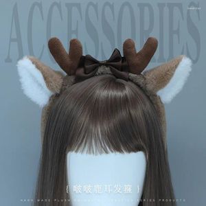 Party Supplies Kawaii Elk Ear Headband Anime Deer Ears Headdress Hair Accessories Faux Fur Animal Props Halloween Hoop