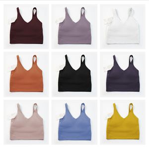 Mulheres esportivas de yoga clássico clássico de fitness de fitness yoga manteiga de sutiã macia feminina esporte tanque de ginástica colheita de ioga beleza back shopfrof com removível almofada no peito por atacado