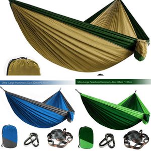 Hammocks Ultra-Light Camping Hammocks för utomhus trädgårdsvängningar med 210T nylon fallskärm justerbara slingremmar H240530 5EH0