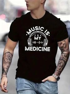 Męskie koszulki T-shirts to My Medicine Mens T-shirt-wygodna bawełniana żywej grafiki Summer Casual Wear Z240531