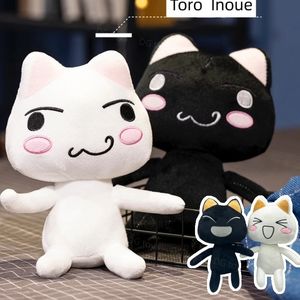 Toro Inoue Cat Plush Anime Game Doll Pulted Киттцы плюшевые мультфильм Пара Черно -белые кошки декор подарки для детей 240530