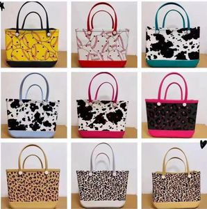 Fashion Women designer Bogg Bags XXL Silicone Beach Custom Tote Cow Leopard Print Eva Plastic Rubber Beach Bags Shopping Bog Baskets For Summer fy5225