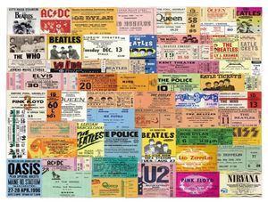 55PCSLOT Classic Rock Band Vintage Tickets Sticker для ноутбука на мотоциклете Skateboard Luagage Decal Guitar Stickers4949093