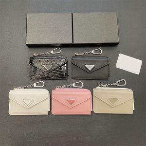 デザイナーウォレットコイン財布キーチェーンジッピーレディチェーンウォレットフォルドカードホルダーパスポート女性フラワープロクスキーポーチ5色の箱