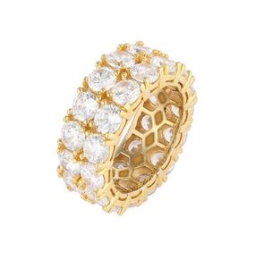 Pierścień męski vintage bioder biżuterii cyrkon lodowany stal nierdzewna Pierścienie złota srebrne srebrne do biżuterii mody w całości1899447