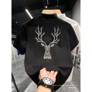 t shirt men Xinyi Trendy Brand Short sleeved 2024 Summer New Loose Leisure Print Polo Shirt for Men