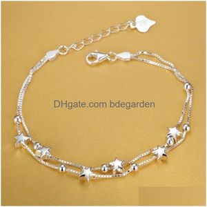 Charm Armband 925 Sterling Sier Beautif Stars Armband för kvinnor Korean Fashion Designer Party Wedding Jewelry Holiday Presents Drop D DHWRD