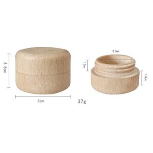 Home Wood Jewelry Boxes Round Small Storage Boxes Ring Box for Wedding Natural Wooden Organizer Container LT1001