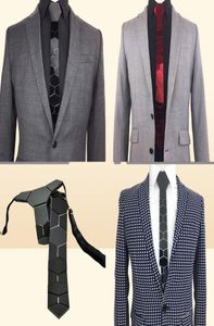 Neckkrawatte Set Geometie handgefertigt dünne hexagonale silberne Krawatte Wabe Form Krawatte für Männer Mode Hochzeits Accessoire Fashion Jewel8734475