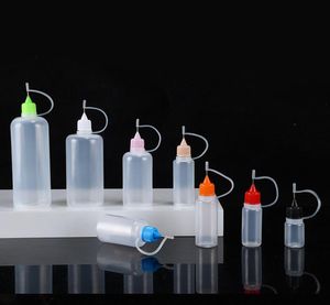garrafa de plástico vazio por atacado com pontas de metal 5ml 10ml 15ml 20ml 30 ml garrafa com tampa de agulha para suco de olho líquido