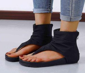 Women039s Syntetiska platt sandaler Flat Open Shoes Oman Retro Style Large 3543 Summer8814946