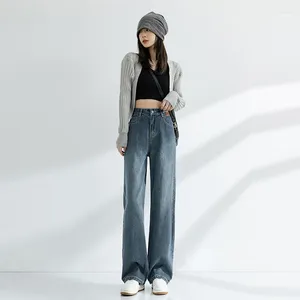 Women's Jeans CASUMANL Brand 2024 Spring Straight Leg Woman High Waist Loose Retro Wide For Fashion Korean Clothes