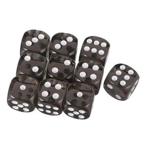 Dice Games 10pcs 16mm Acrylic Dice Black Transparent 6 Sided Dice Casino Game Bar Party Dice Children Board Game Toy s2452318
