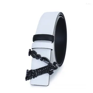 Belts Independently Designed Letter V-buckle Women's Belt High-end Leather 4cm Fashionable Casual Waist Cover Double-sided Trend