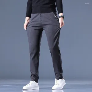 Herrbyxor 2024 Summer Cross Border Mens Korean Fashion Edition Elastic Slim Fit Straight Leg Casual For Men