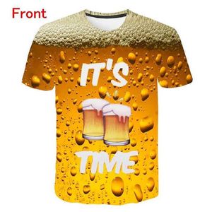 Men's T-Shirts New Fashion Printing Beer 3d T-shirt Digital Printing Mens Short Sleeve T-shirt Top z240531