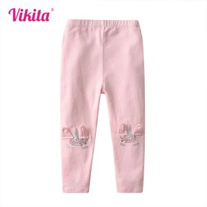Leggings Vikita Unicorn Pink Kids Cartoon Appliqued Pants Skinny Pants Girls Cotone Cashy Cashings Children Abbigliamento L2405