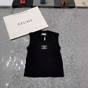 c Springsummer New Heavy Industry Triumphal Arch Nail Bead Contrast Color Fashion Simplicity Slimming Knitted Tank Top