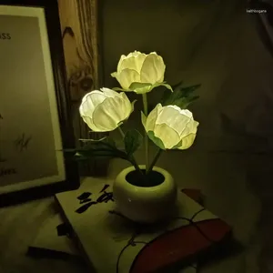 Lâmpadas de mesa Lâmpada artificial de lâmpada de tulip