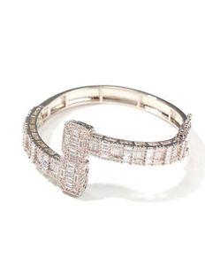 14 тыс. Золота с алмазными бриллиантами браслеты браслеты открывают размер кубический цирконий хип -хоп ювелирные изделия для мужчин Женские подарки3189959