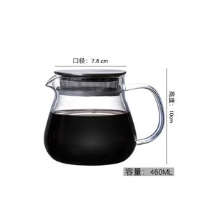 Japansk spisell Safe Clear Glass Teapot med filterlock ersättande kanna infusörstillverkare isad grönt te doftande kruka kaffekokare
