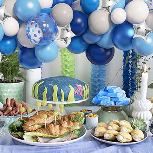 1 Set Balloon Kit White Blue Grey Latex Balloons Garland Arch Adult Kids Birthday Party Baby Shower Graduation Decoration