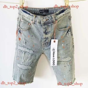 Fioletowe dżinsy marki dla mężczyzn szorty fioletowe dżinsy krótkie dżinsowe meny krótkie dżinsy szorty Risted dżinsy Designer dżins dżins dżinsy dżinsy swobodne krótkie dżinsy 1AA8