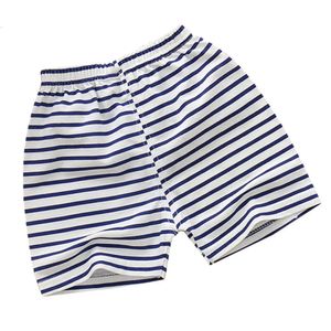 Pantaloncini a strisce di cotone in lino vintage pantaloncini casual design tascabile pantaloni corti per abiti da ragazza per bambini 0-24m L2405