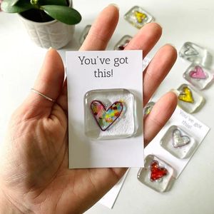 Party Favor Hug Happy Birthday Love Sunshine Pocket Token Glass Heart Keepsake Gift Souvenir Mother 's Day Favors