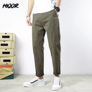Hiqor Spring Summer Men Pants luźne wygodne swobodne elastyczne pant man bawełny spodnie mody streetwear koreańsko 240531