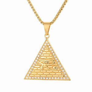 エジプトのピラミッドのホルスペンダントネックレス男性14Kゴールドアミュレットネックレス男性用エジプトの宝石ギフト