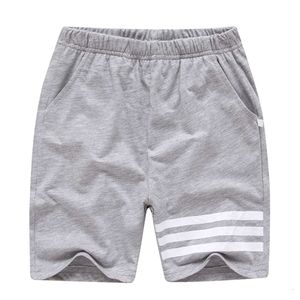 Big Kids Summer Shorts 5-12 Jahre Kinderbrief lässig Baumwolle Kleinkind Boy Hosen Klassiker Gray School Schüler Jungen Jogginghose L2405